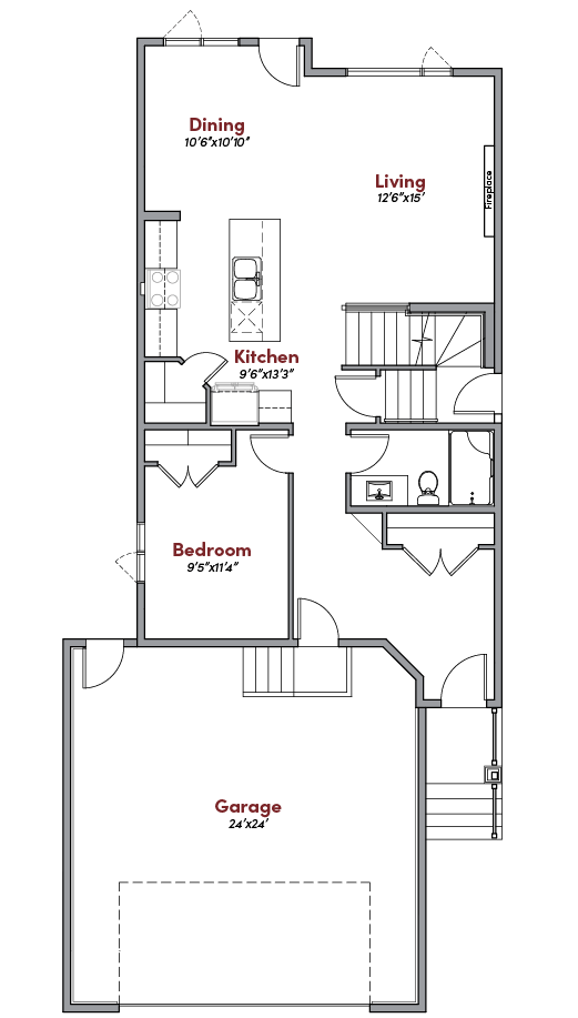 Winslow - Winslow_Main-Floor-Right-Door-5-bedroom-24-wide-garage-and-fireplace